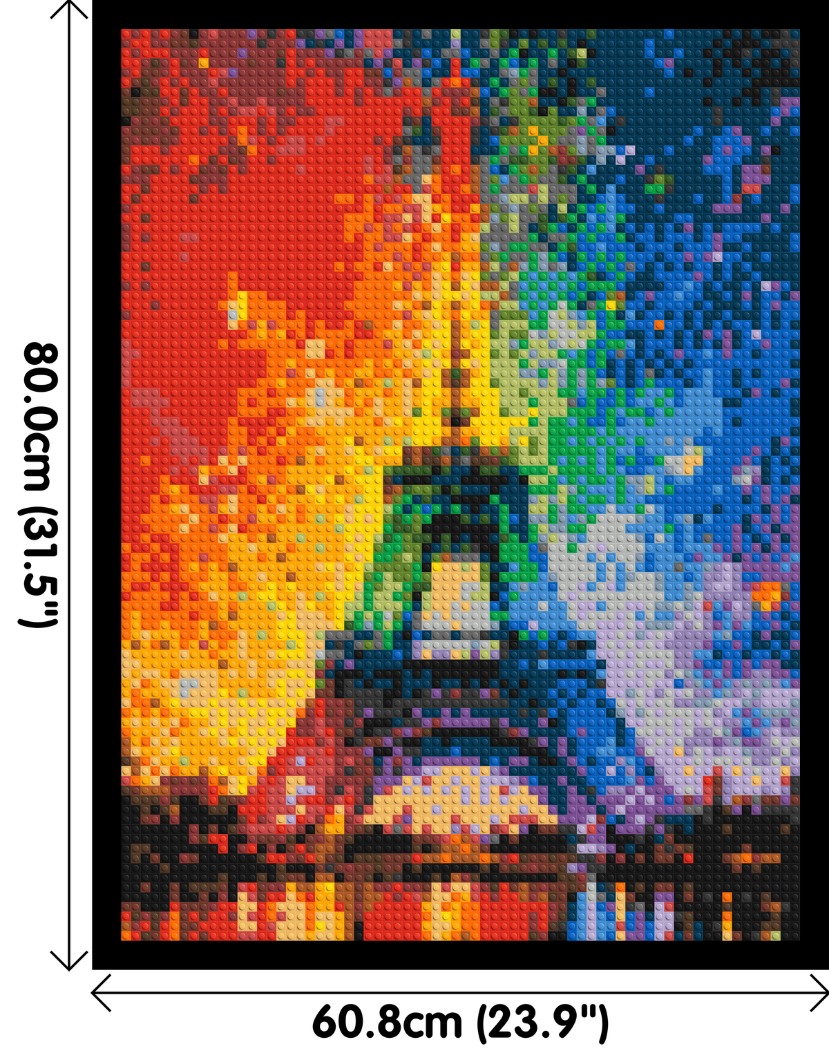 Paris Eiffel Tower Vibrant Post-Impressionist - Brick Art Mosaic Kit 3x4 dimensions with frame