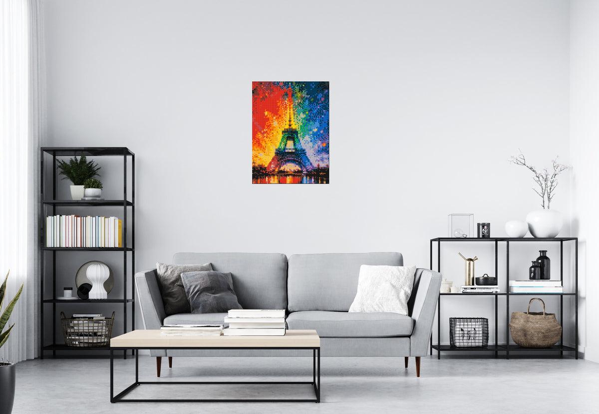 Paris Eiffel Tower Vibrant Post-Impressionist - Brick Art Mosaic Kit 3x4 scene