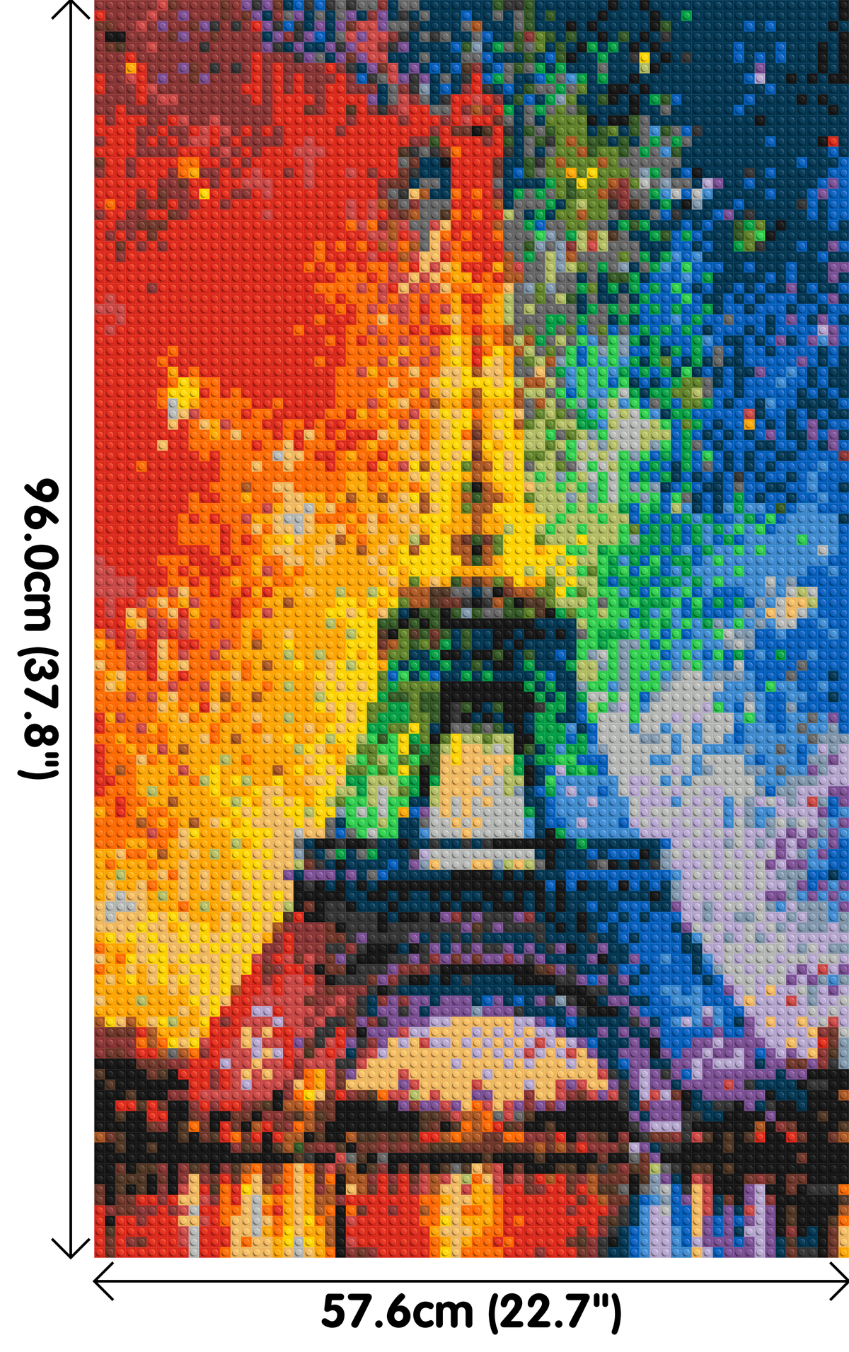 Paris Eiffel Tower Vibrant Post-Impressionist - Brick Art Mosaic Kit 3x5 large