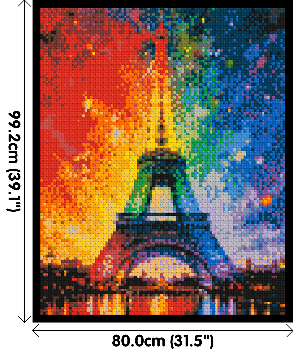 Paris Eiffel Tower Vibrant Post-Impressionist - Brick Art Mosaic Kit 4x5 large