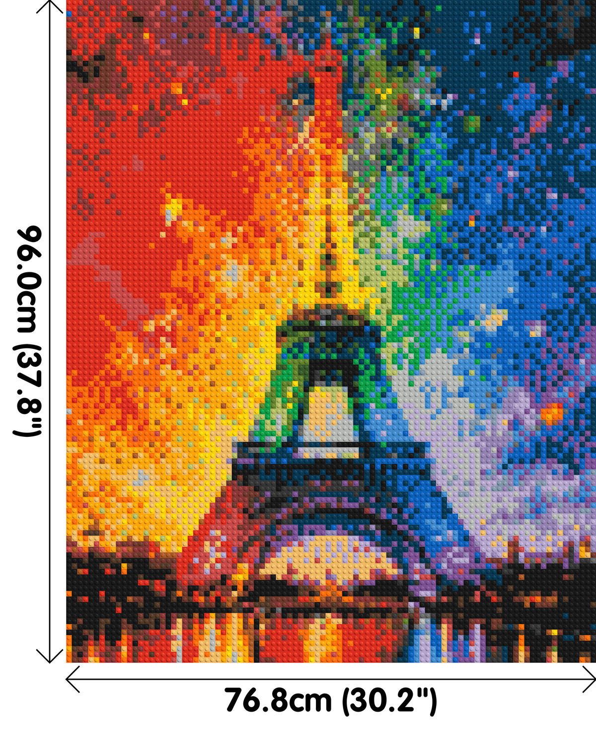 Paris Eiffel Tower Vibrant Post-Impressionist - Brick Art Mosaic Kit 4x5 large