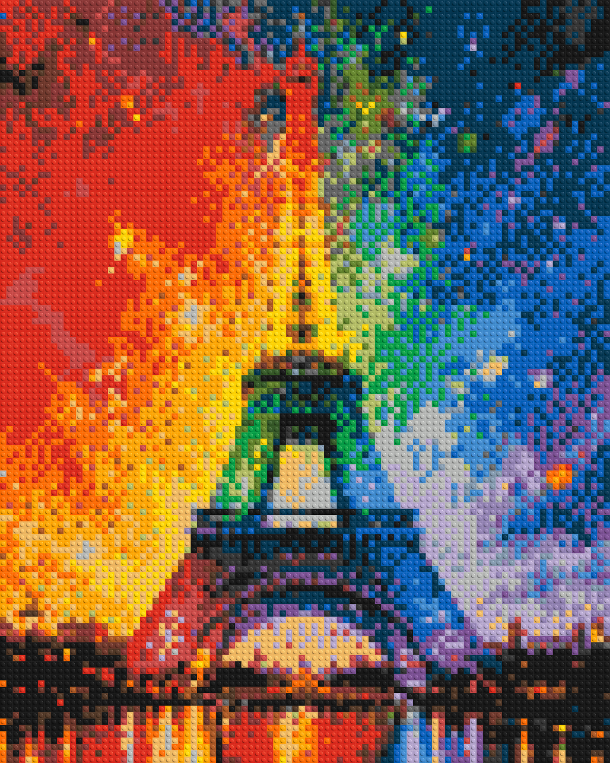 Paris Eiffel Tower Vibrant Post-Impressionist - Brick Art Mosaic Kit 4x5 large