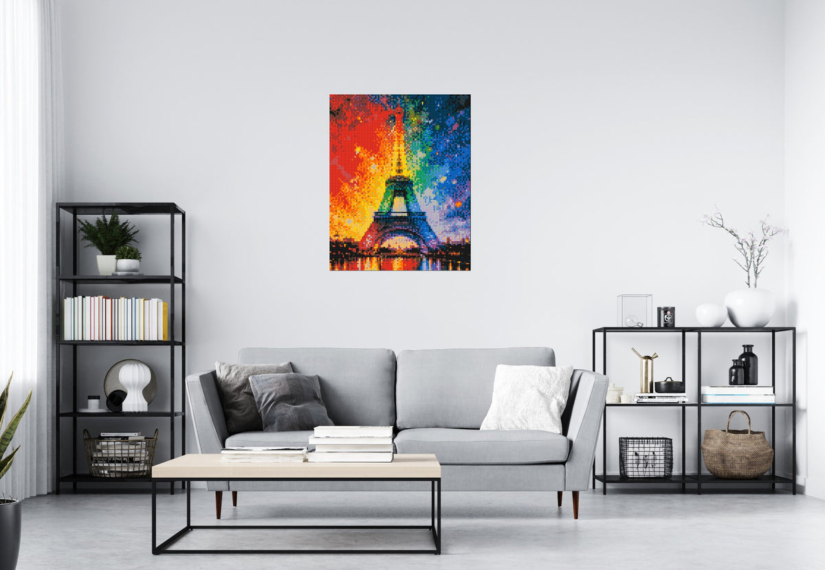 Paris Eiffel Tower Vibrant Post-Impressionist - Brick Art Mosaic Kit 4x5 large