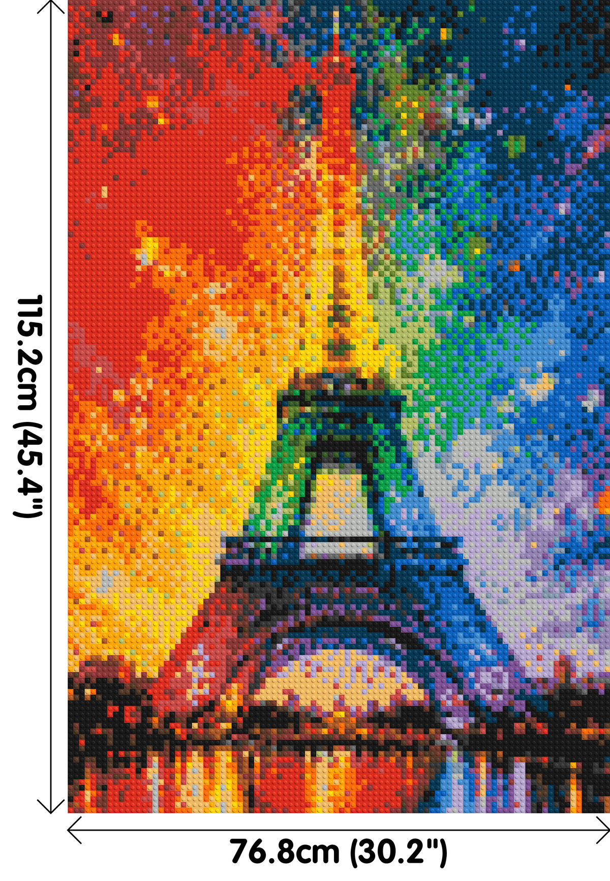 Paris Eiffel Tower Vibrant Post-Impressionist - Brick Art Mosaic Kit 4x6 large
