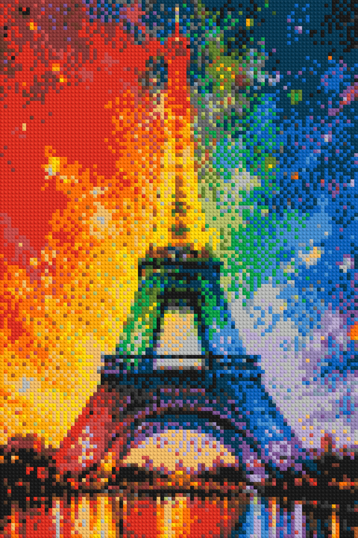 Paris Eiffel Tower Vibrant Post-Impressionist - Brick Art Mosaic Kit 4x6 large