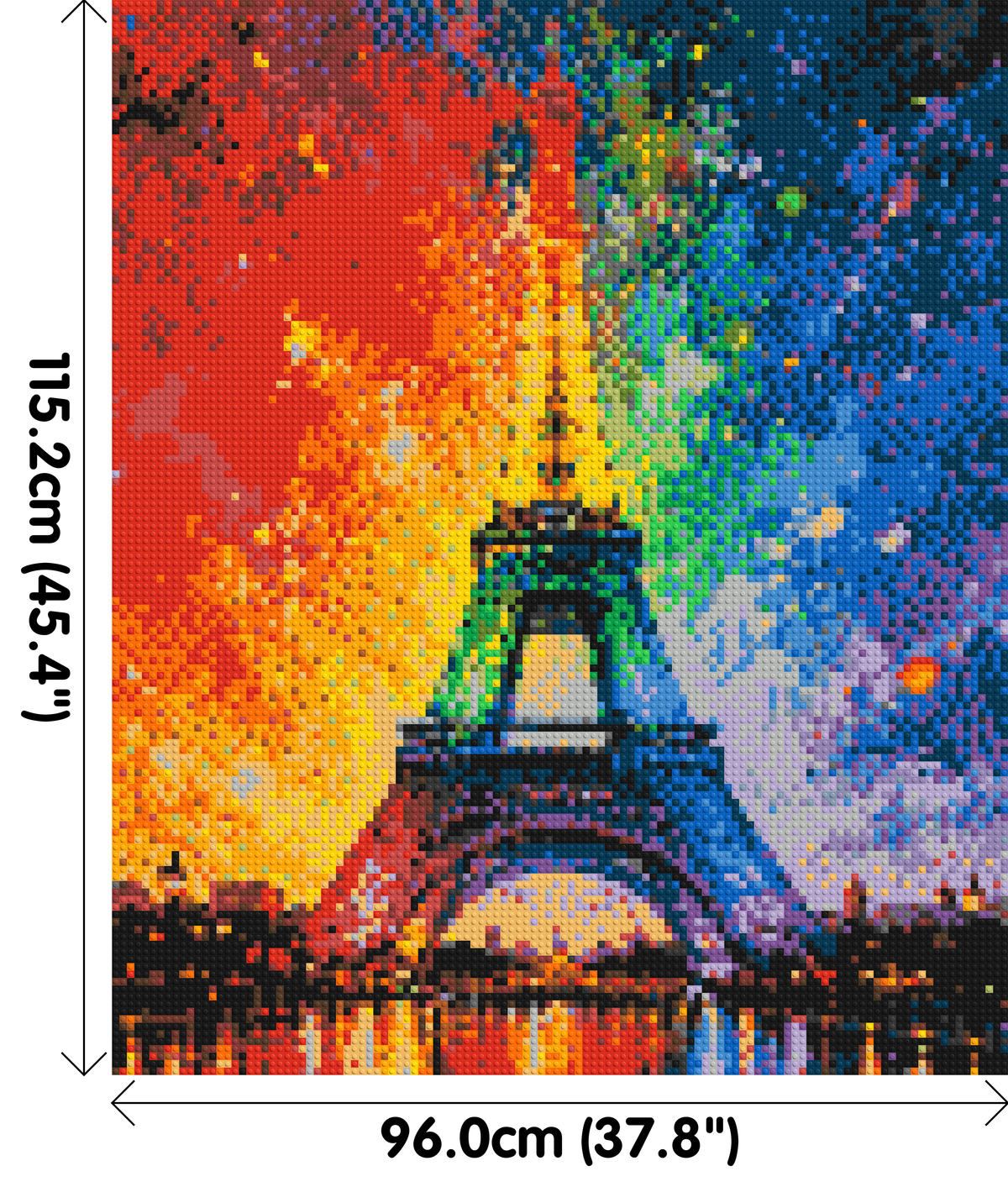 Paris Eiffel Tower Vibrant Post-Impressionist - Brick Art Mosaic Kit 5x6 dimensions