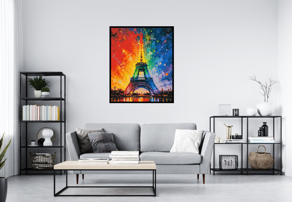 Paris Eiffel Tower Vibrant Post-Impressionist - Brick Art Mosaic Kit 5x6 large