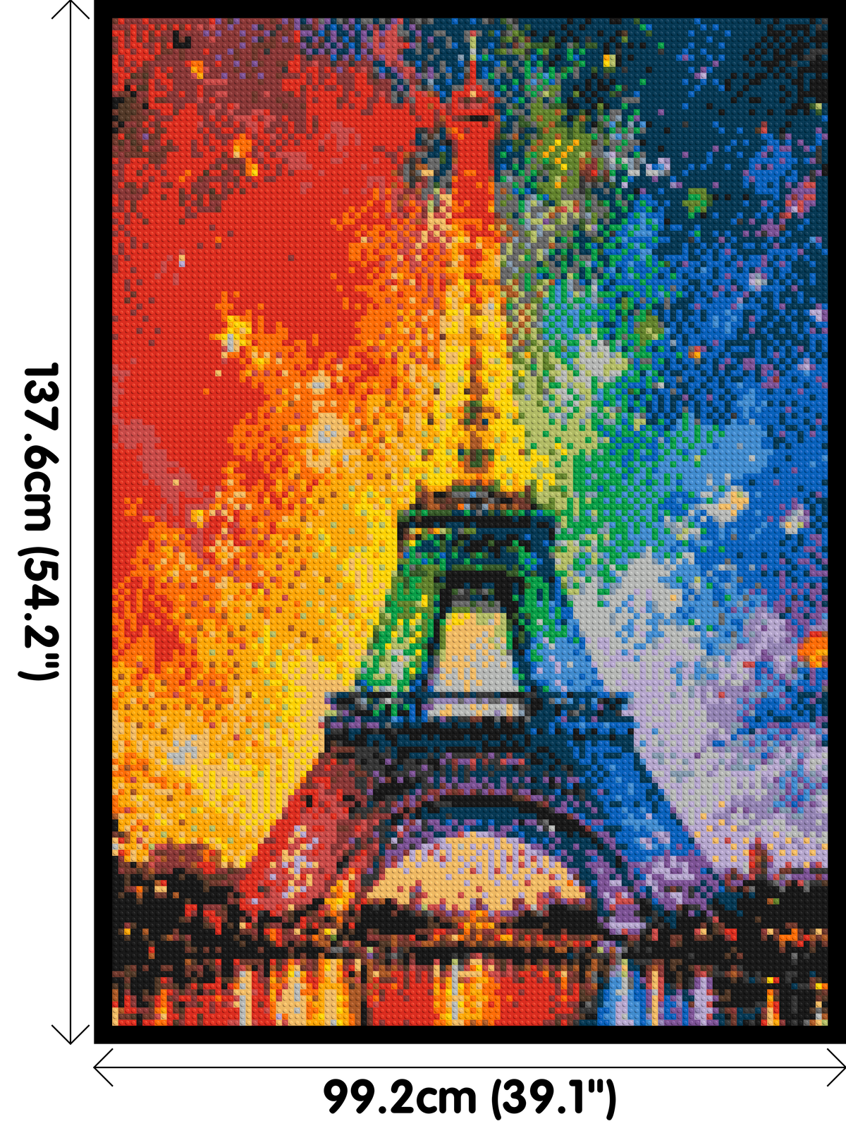 Paris Eiffel Tower Vibrant Post-Impressionist - Brick Art Mosaic Kit 5x7 large
