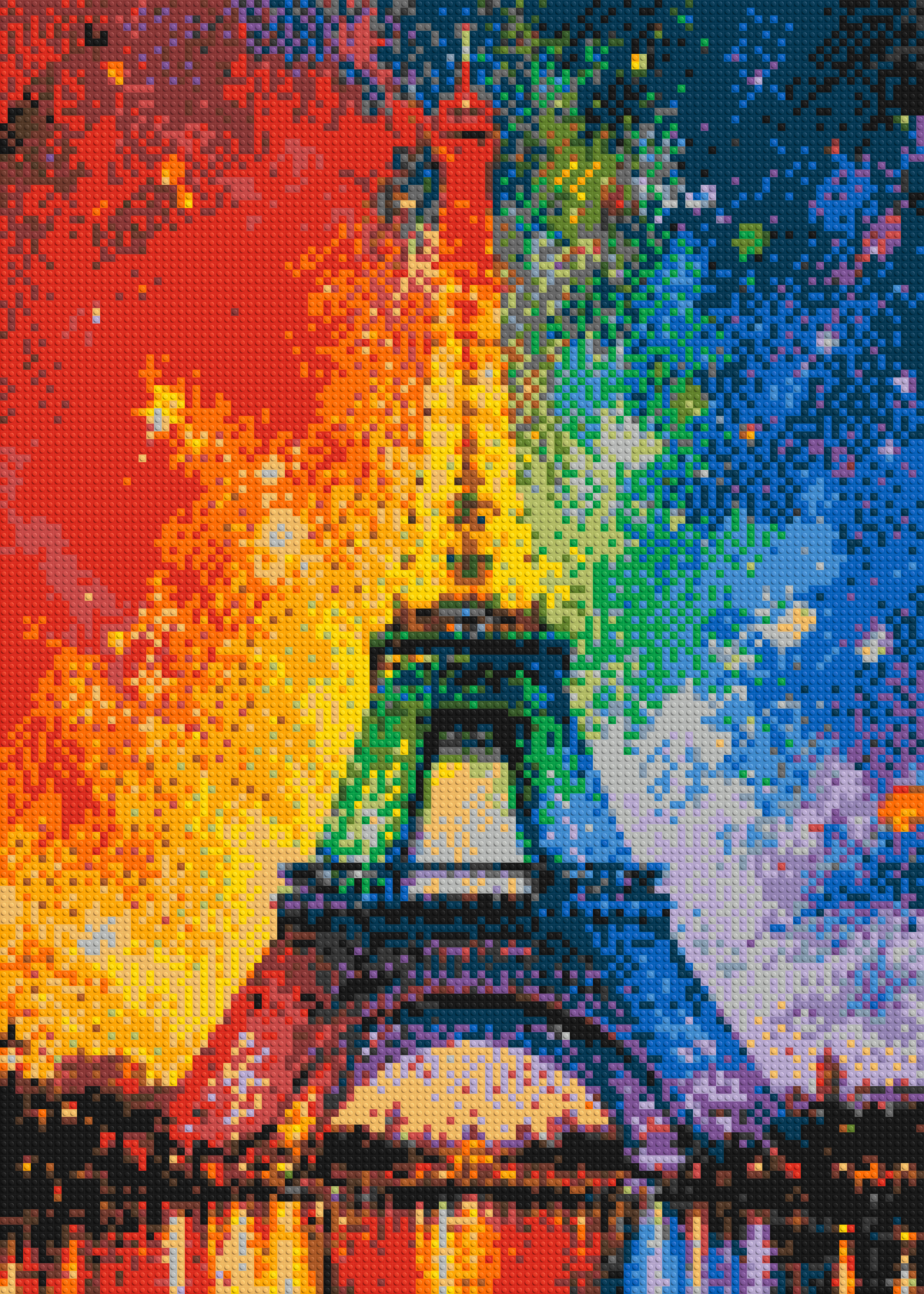 Paris Eiffel Tower Vibrant Post-Impressionist - Brick Art Mosaic Kit 5x7 large