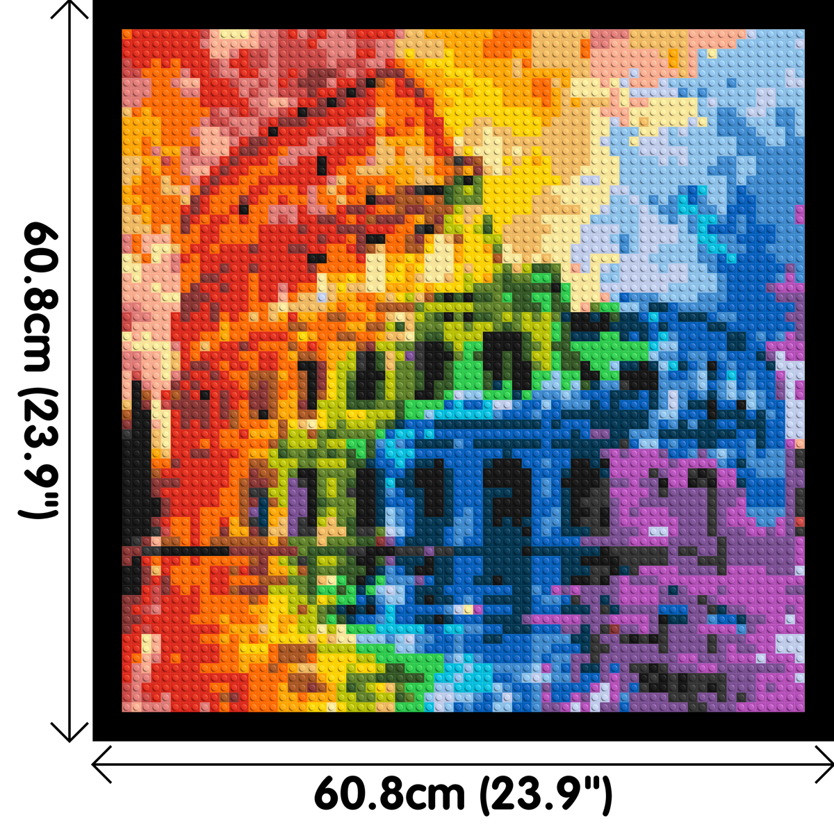 Rome Colosseum Vibrant Watercolor Art - Brick Art Mosaic Kit 3x3 large