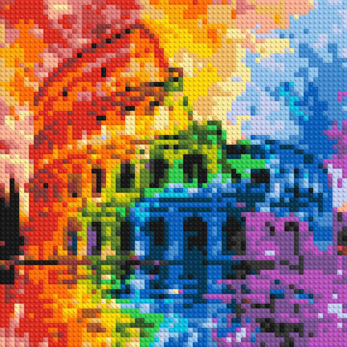 Rome Colosseum Vibrant Watercolor Art - Brick Art Mosaic Kit 3x3 large