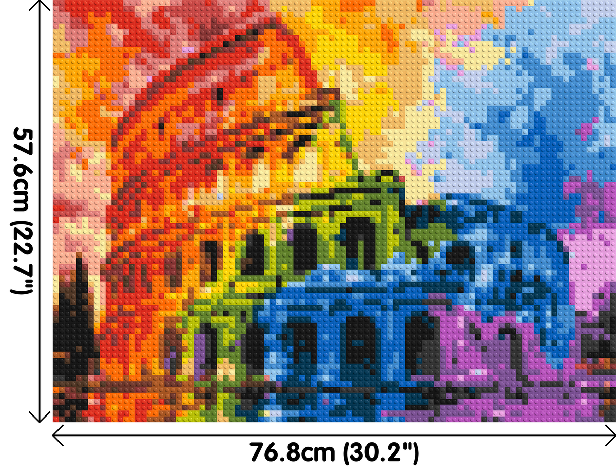 Rome Colosseum Vibrant Watercolor Art - Brick Art Mosaic Kit 4x3 dimensions