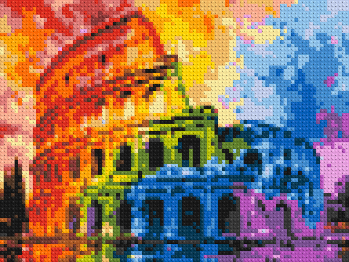 Rome Colosseum Vibrant Watercolor Art - Brick Art Mosaic Kit 4x3 large