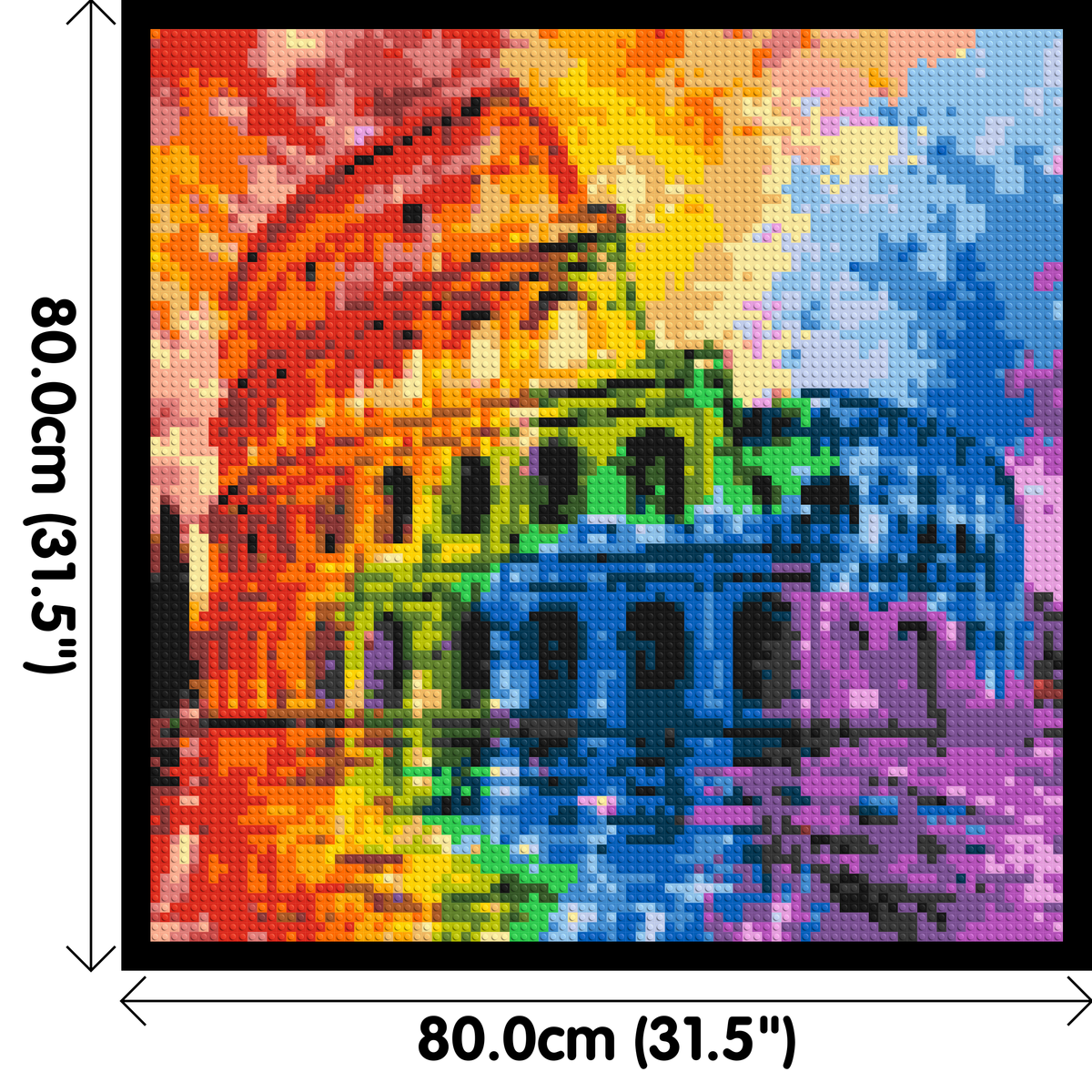 Rome Colosseum Vibrant Watercolor Art - Brick Art Mosaic Kit 4x4 dimensions with frame