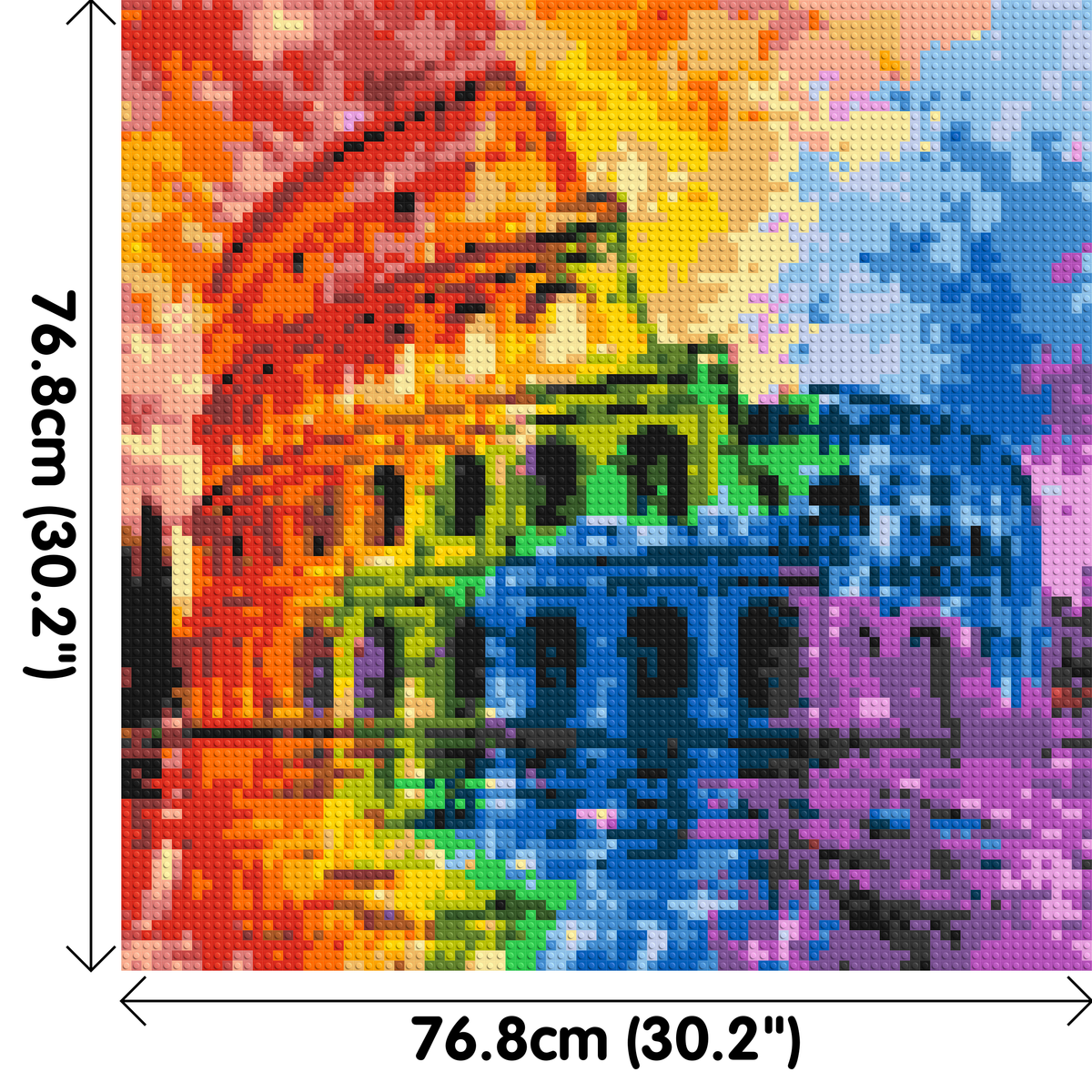 Rome Colosseum Vibrant Watercolor Art - Brick Art Mosaic Kit 4x4 large