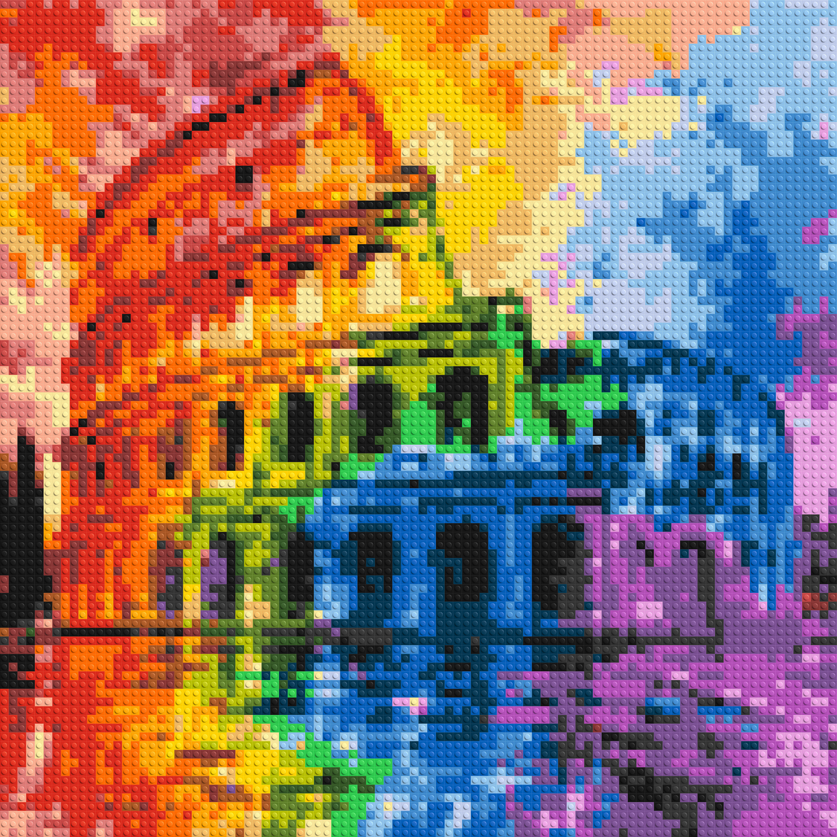 Rome Colosseum Vibrant Watercolor Art - Brick Art Mosaic Kit 4x4 large