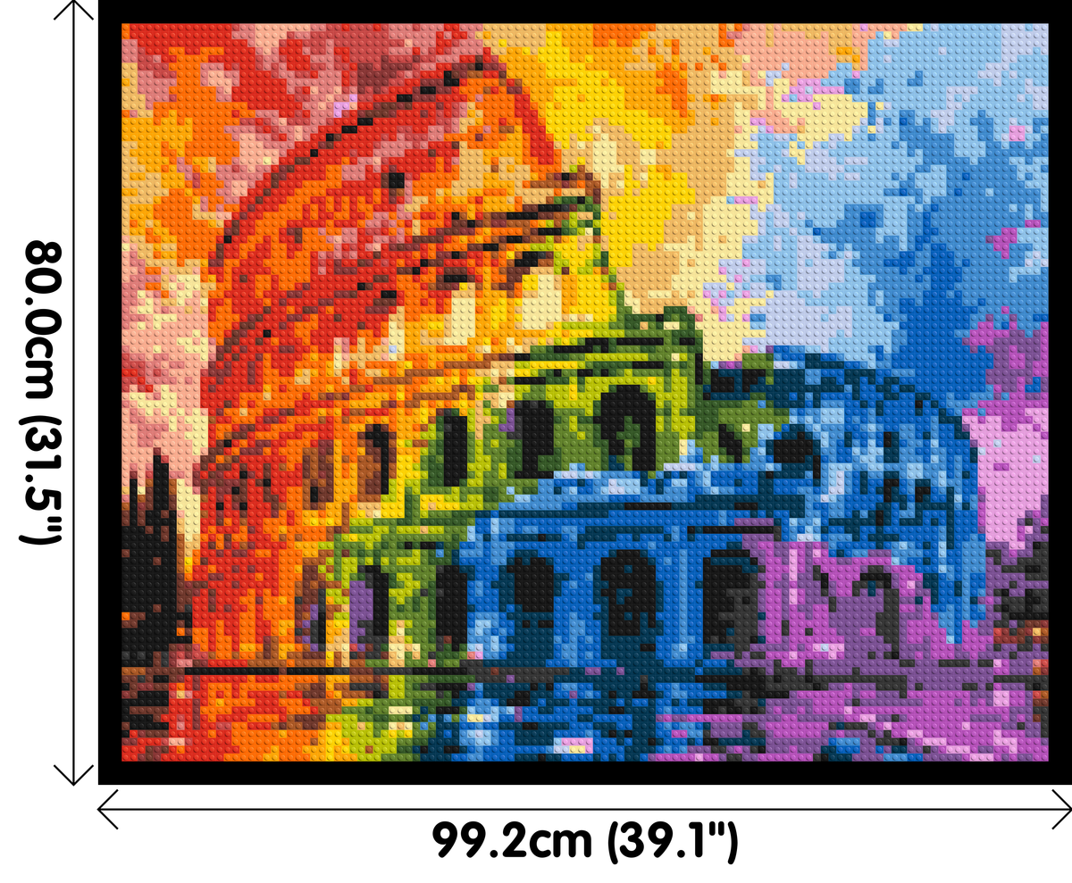 Rome Colosseum Vibrant Watercolor Art - Brick Art Mosaic Kit 5x4 dimensions with frame