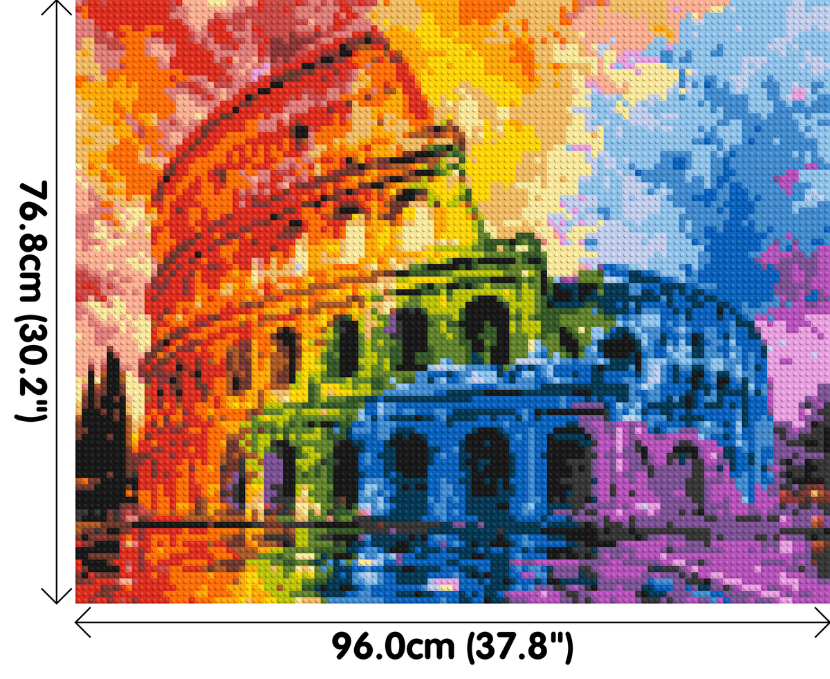 Rome Colosseum Vibrant Watercolor Art - Brick Art Mosaic Kit 5x4 dimensions