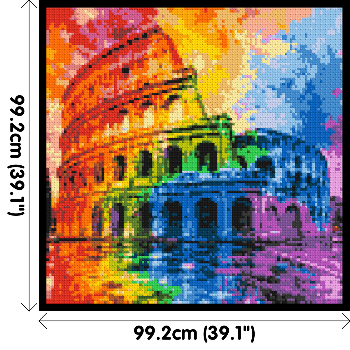 Rome Colosseum Vibrant Watercolor Art - Brick Art Mosaic Kit 5x5 dimensions with frame