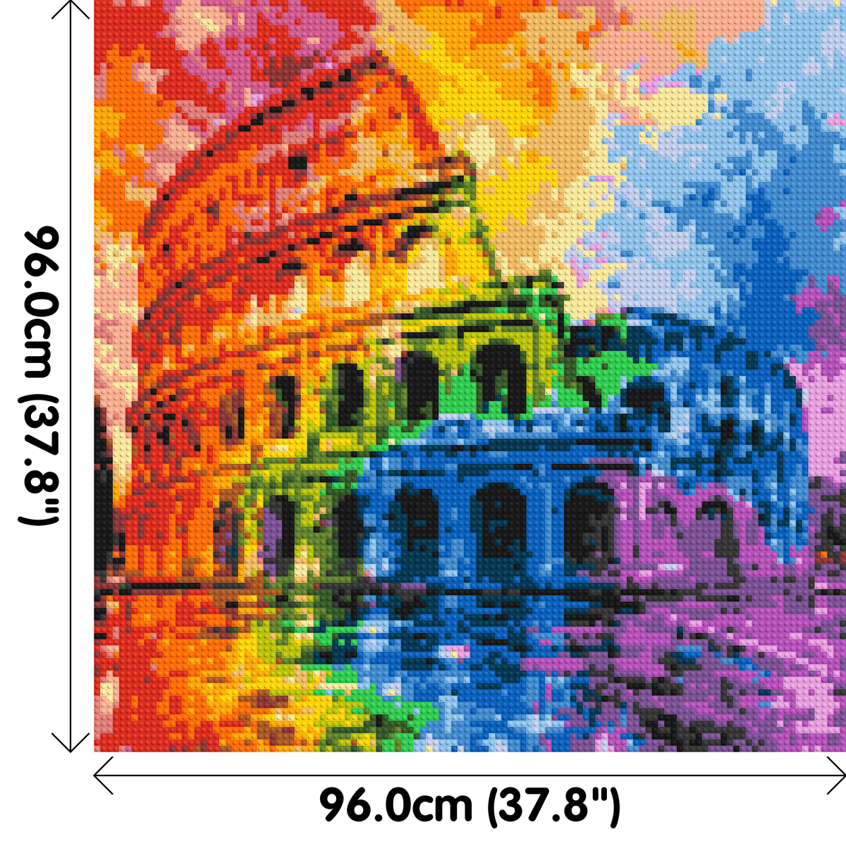 Rome Colosseum Vibrant Watercolor Art - Brick Art Mosaic Kit 5x5 large