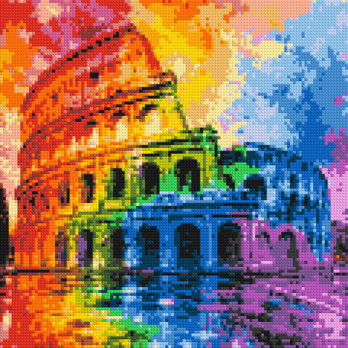 Rome Colosseum Vibrant Watercolor Art - Brick Art Mosaic Kit 5x5 large