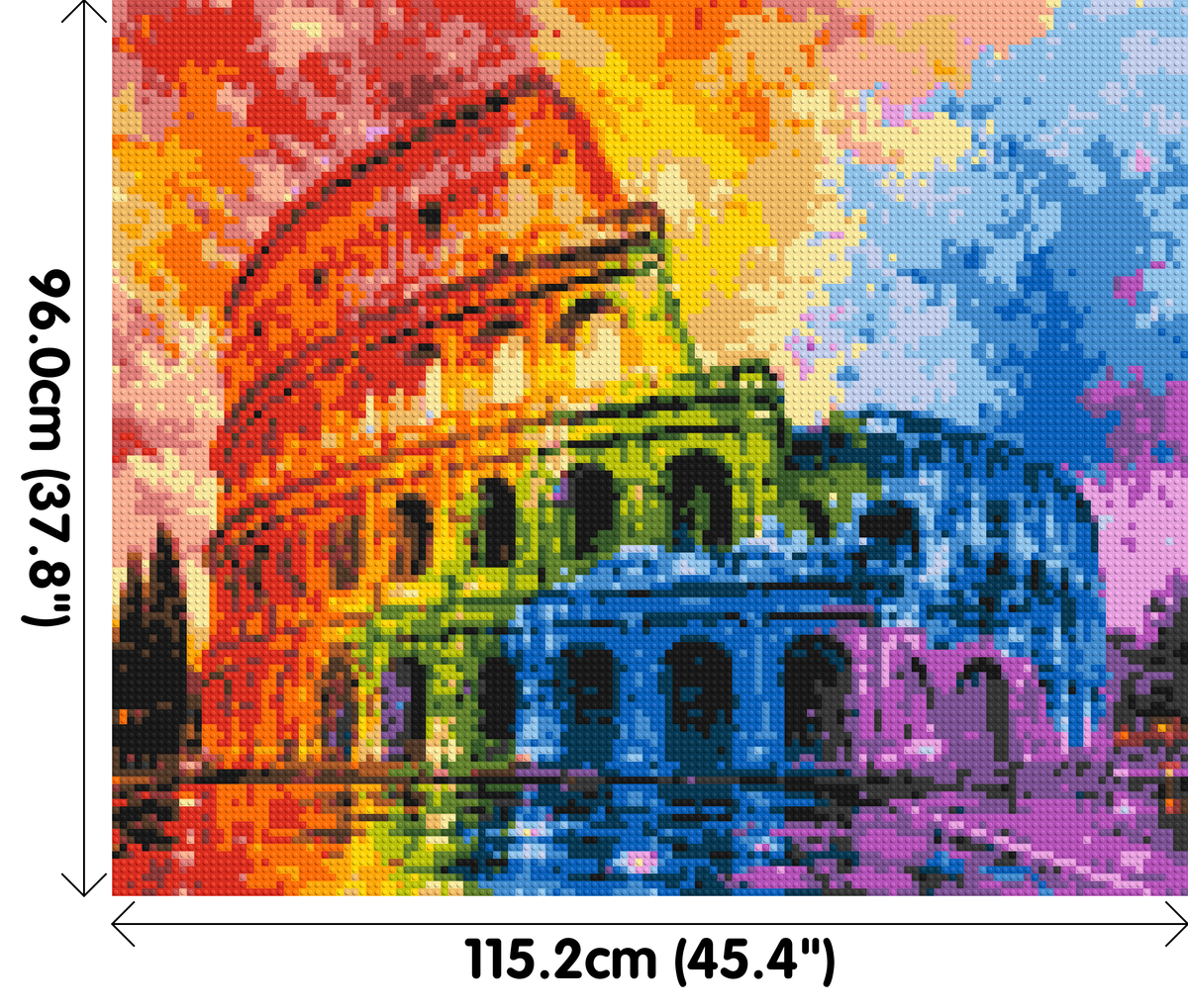 Rome Colosseum Vibrant Watercolor Art - Brick Art Mosaic Kit 6x5 large