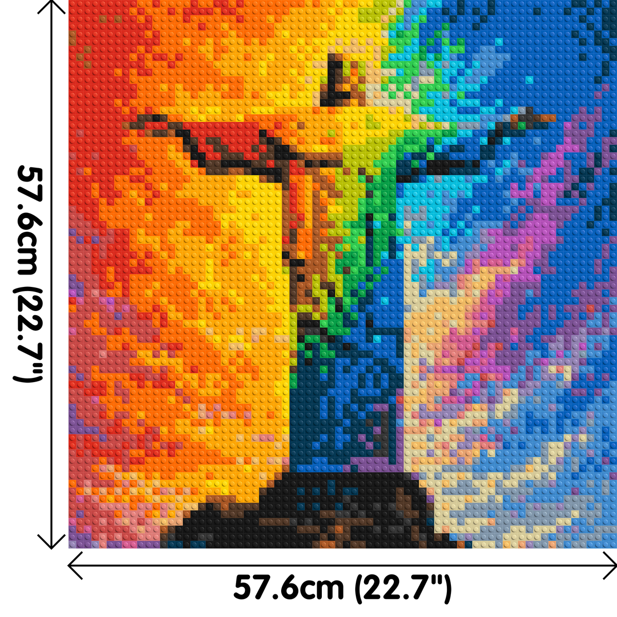 Brazil's Rio de Janeiro Christ the Redeemer Vibrant Post-Impressionist - Brick Art Mosaic Kit 3x3 large