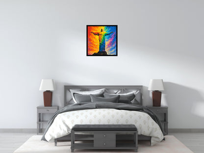 Brazil's Rio de Janeiro Christ the Redeemer Vibrant Post-Impressionist - Brick Art Mosaic Kit 3x3 large