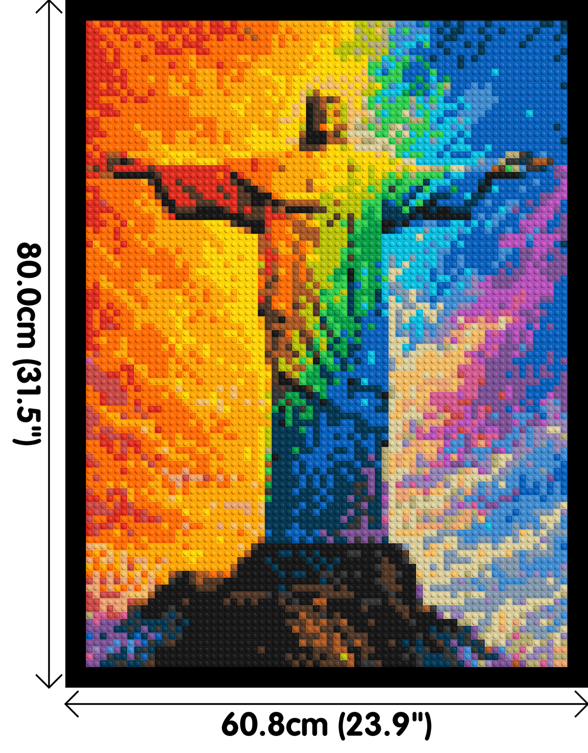 Brazil's Rio de Janeiro Christ the Redeemer Vibrant Post-Impressionist - Brick Art Mosaic Kit 3x4 large
