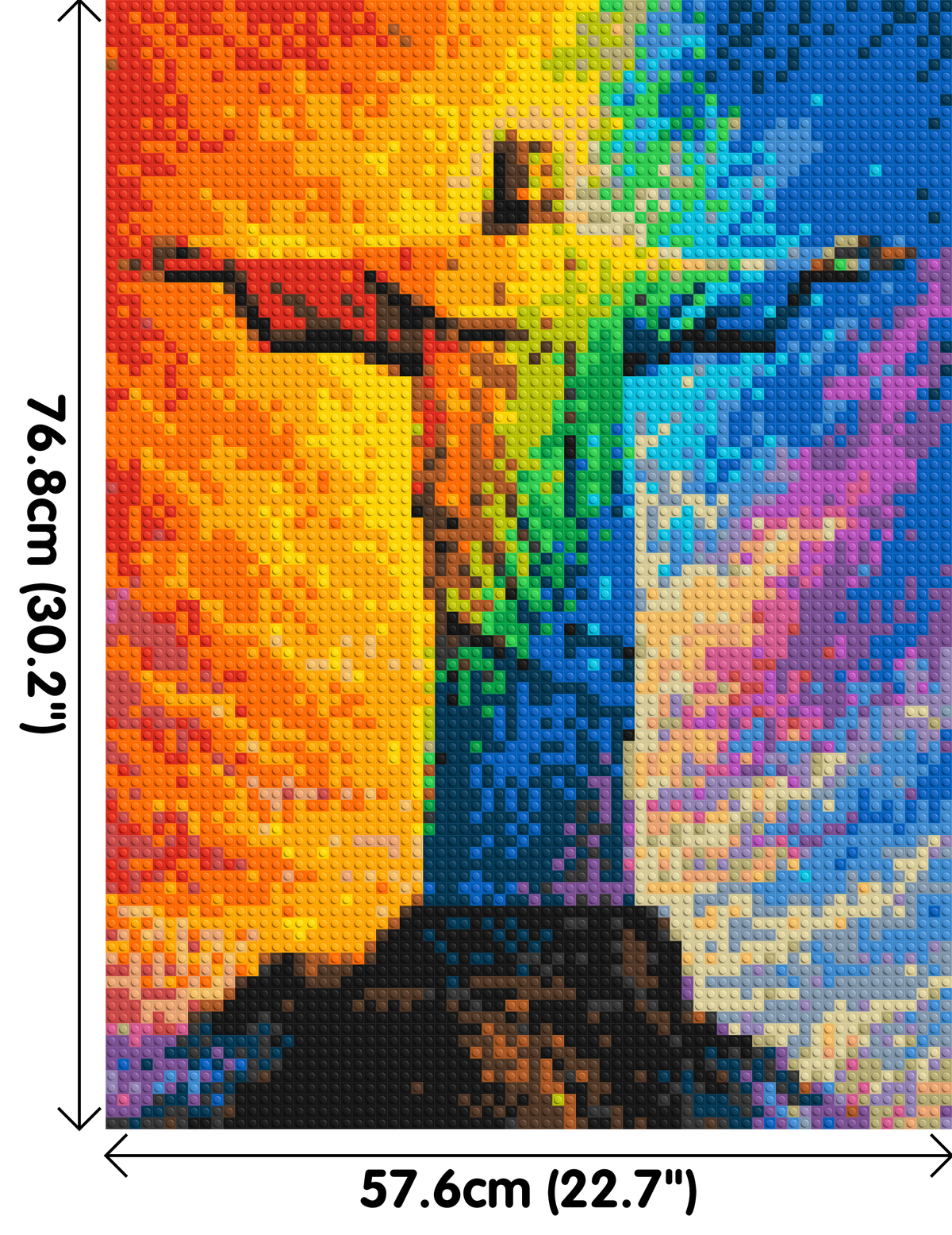 Brazil's Rio de Janeiro Christ the Redeemer Vibrant Post-Impressionist - Brick Art Mosaic Kit 3x4 large