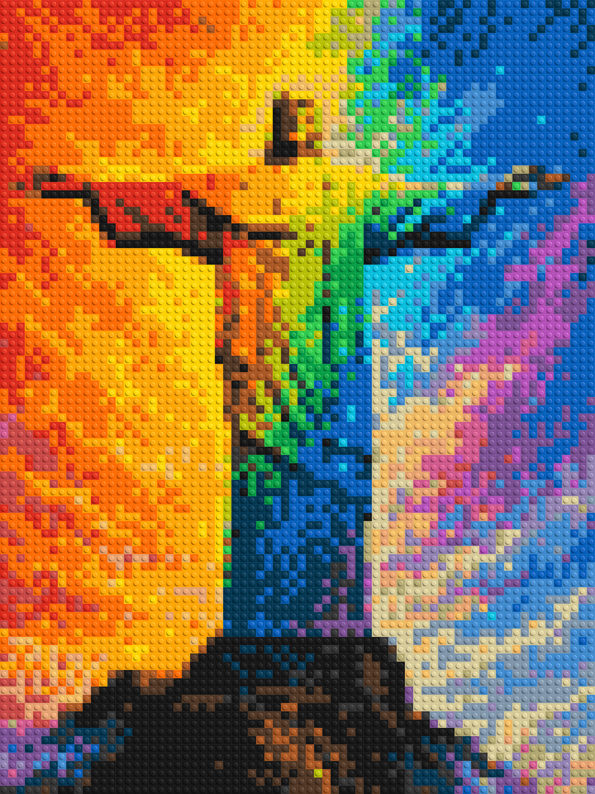 Brazil's Rio de Janeiro Christ the Redeemer Vibrant Post-Impressionist - Brick Art Mosaic Kit 3x4 large