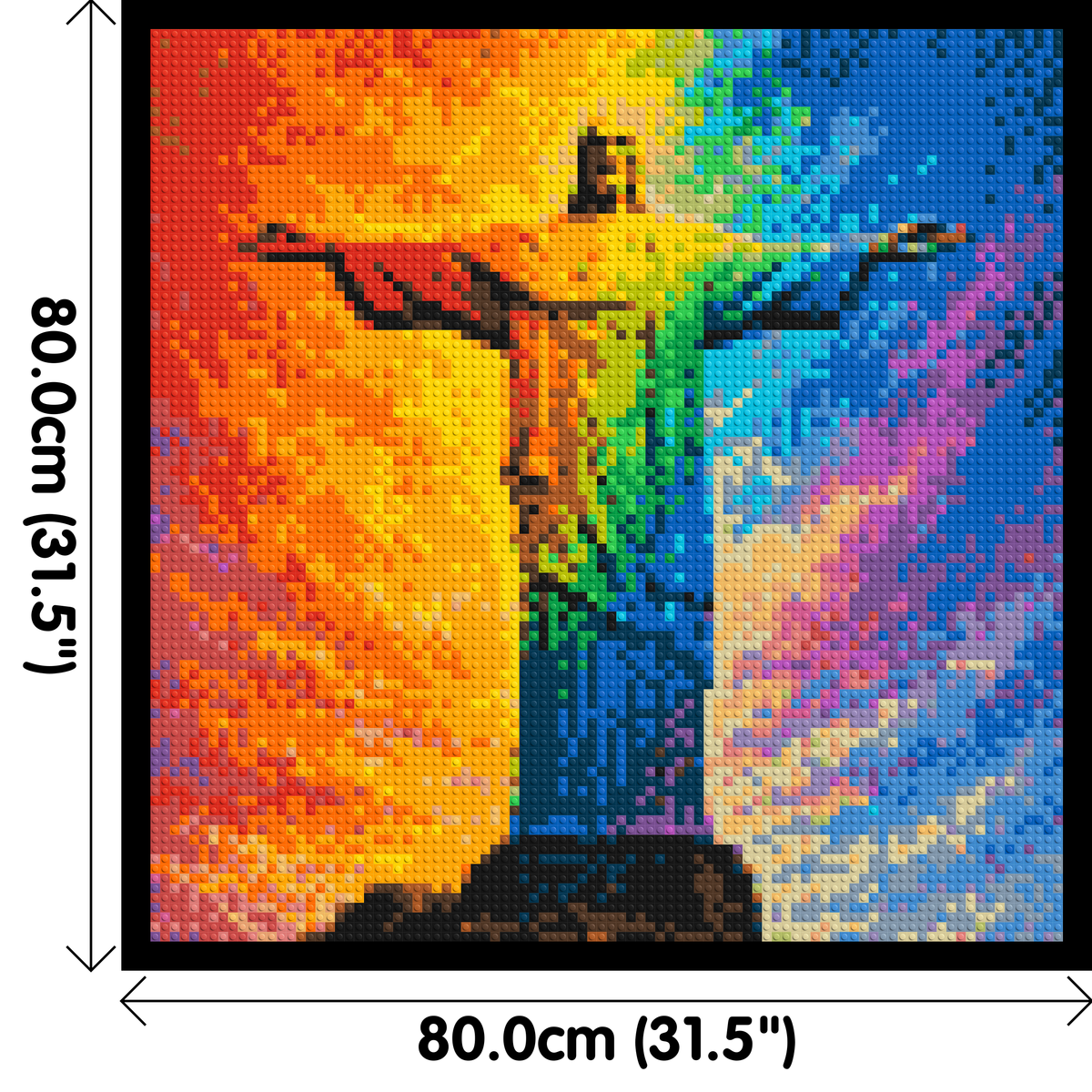 Brazil's Rio de Janeiro Christ the Redeemer Vibrant Post-Impressionist - Brick Art Mosaic Kit 4x4 large