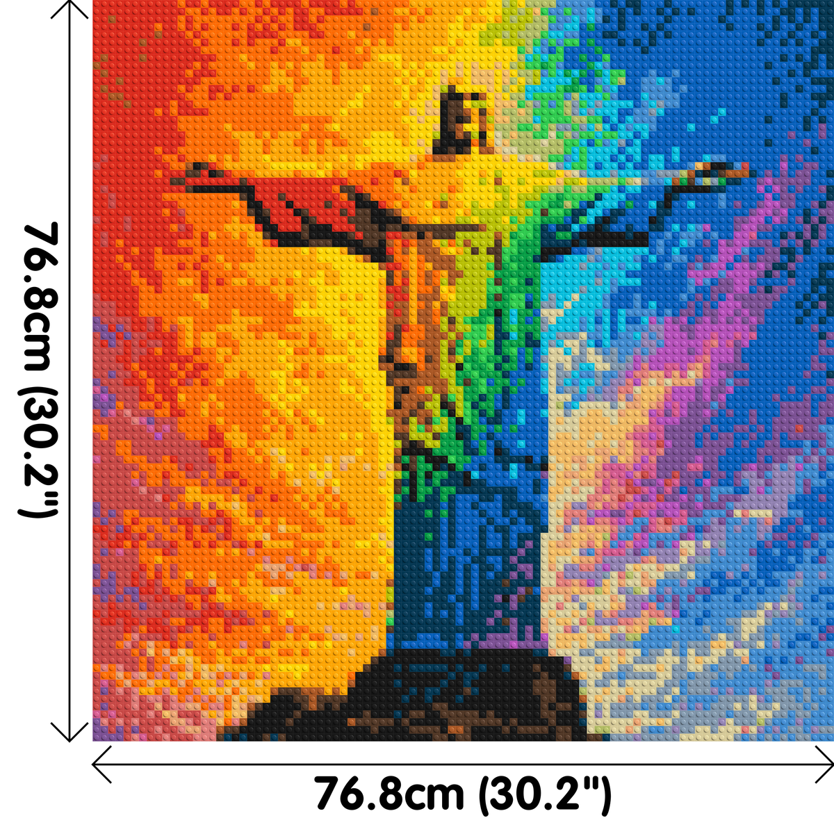 Brazil's Rio de Janeiro Christ the Redeemer Vibrant Post-Impressionist - Brick Art Mosaic Kit 4x4 dimensions
