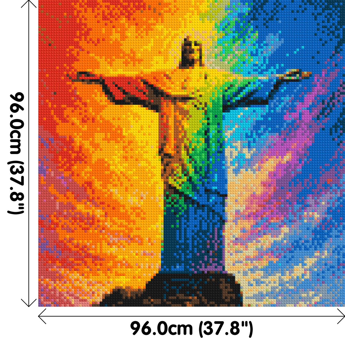 Brazil's Rio de Janeiro Christ the Redeemer Vibrant Post-Impressionist - Brick Art Mosaic Kit 5x5 large
