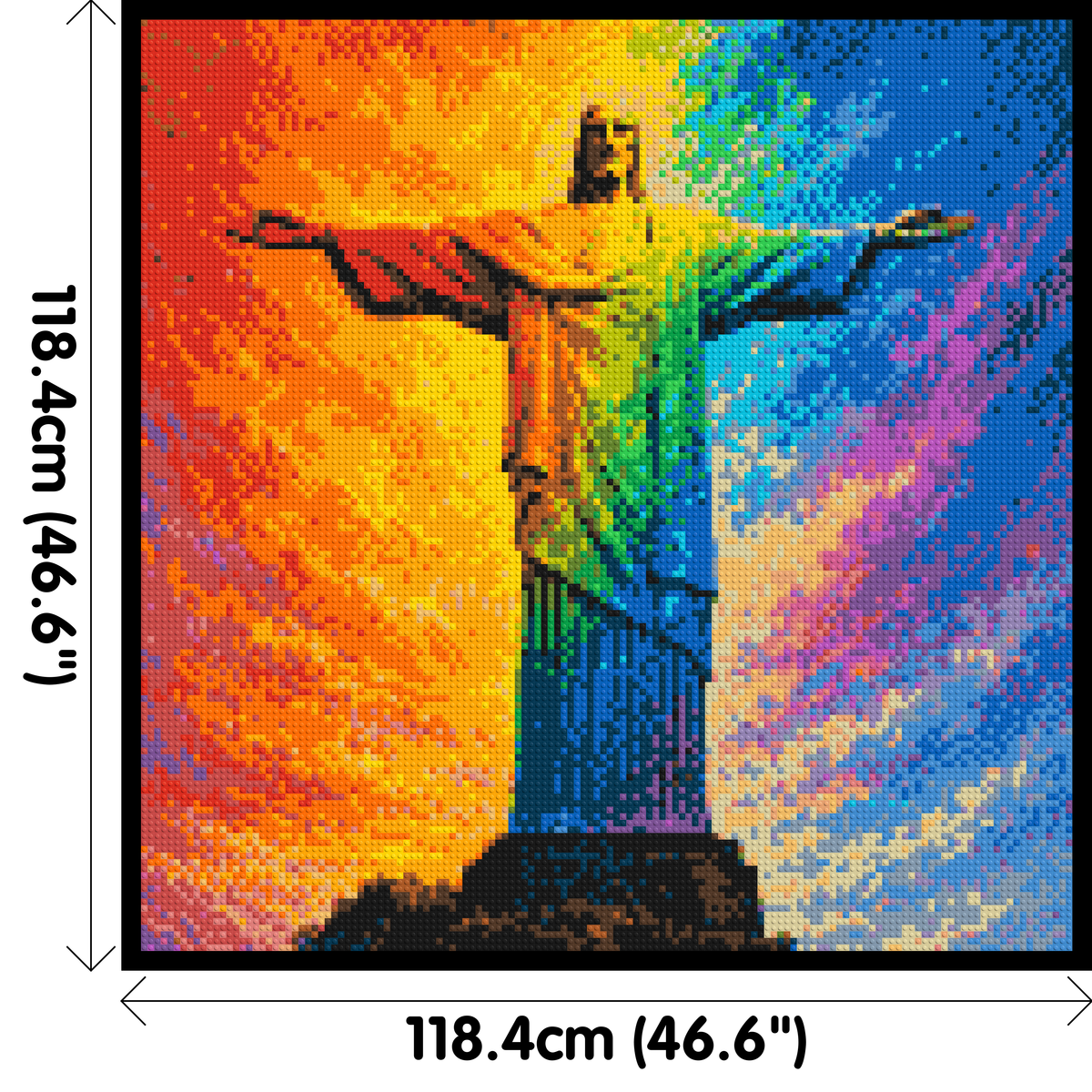 Brazil's Rio de Janeiro Christ the Redeemer Vibrant Post-Impressionist - Brick Art Mosaic Kit 6x6 large