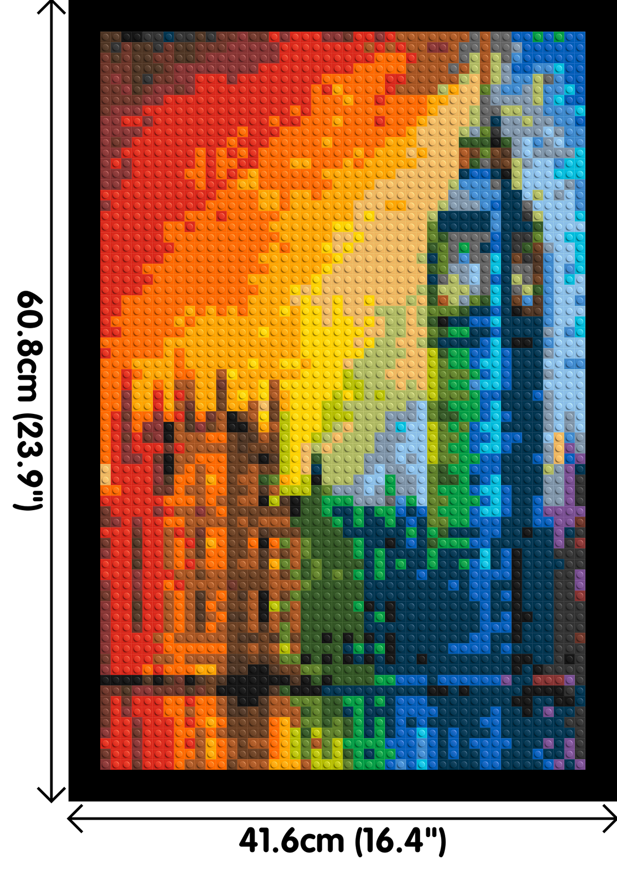 London's Big Ben Vibrant Post-Impressionist - Brick Art Mosaic Kit 2x3 large