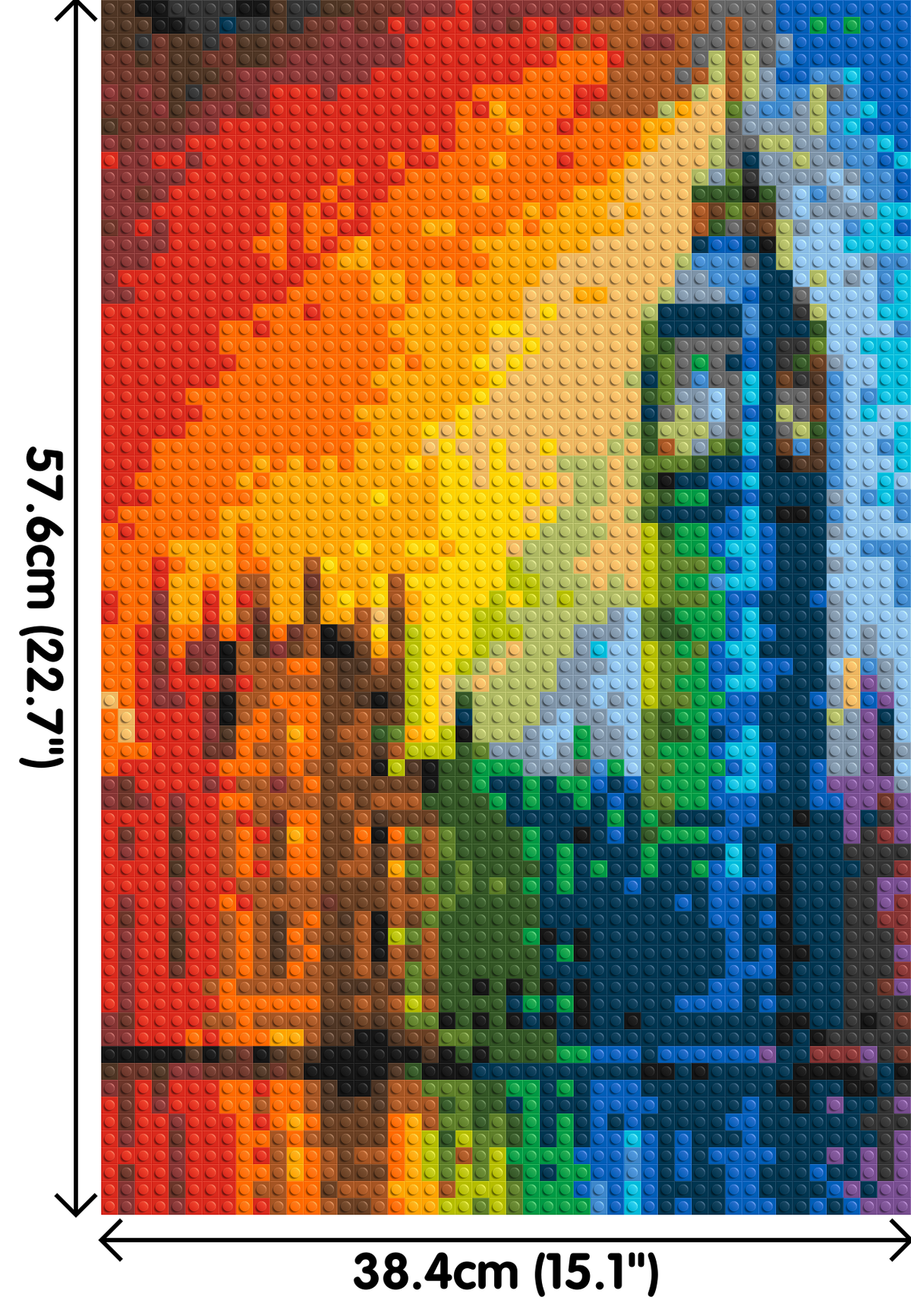 London's Big Ben Vibrant Post-Impressionist - Brick Art Mosaic Kit 2x3 dimensions