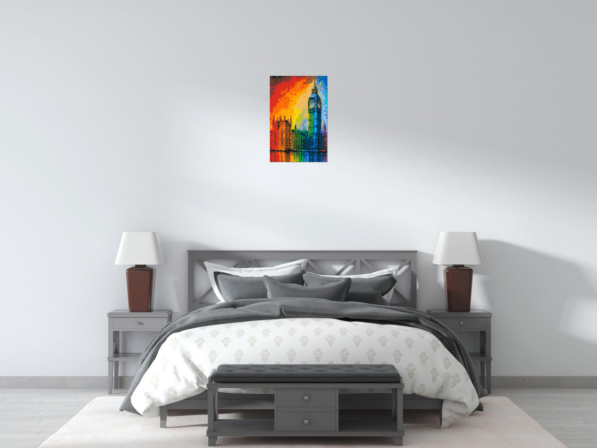 London's Big Ben Vibrant Post-Impressionist - Brick Art Mosaic Kit 2x3 large
