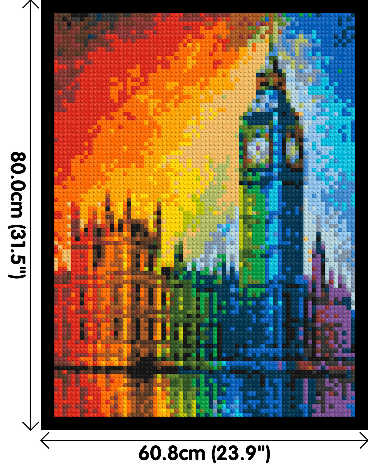 London's Big Ben Vibrant Post-Impressionist - Brick Art Mosaic Kit 3x4 large