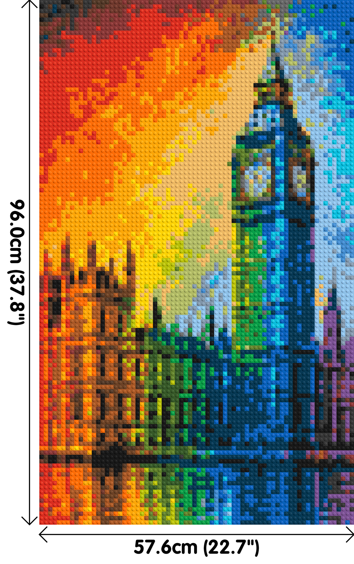 London's Big Ben Vibrant Post-Impressionist - Brick Art Mosaic Kit 3x5 large