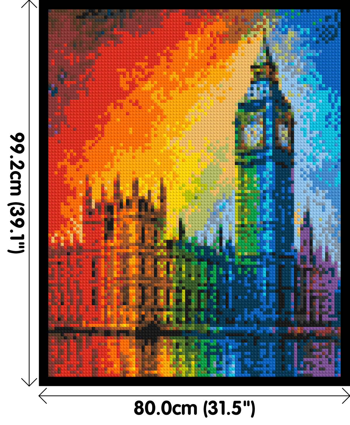 London's Big Ben Vibrant Post-Impressionist - Brick Art Mosaic Kit 4x5 dimensions with frame