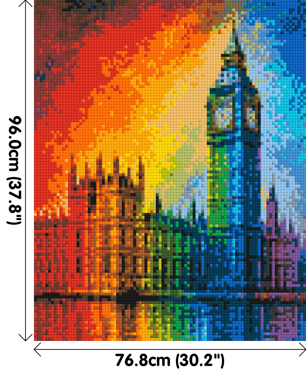 London's Big Ben Vibrant Post-Impressionist - Brick Art Mosaic Kit 4x5 dimensions