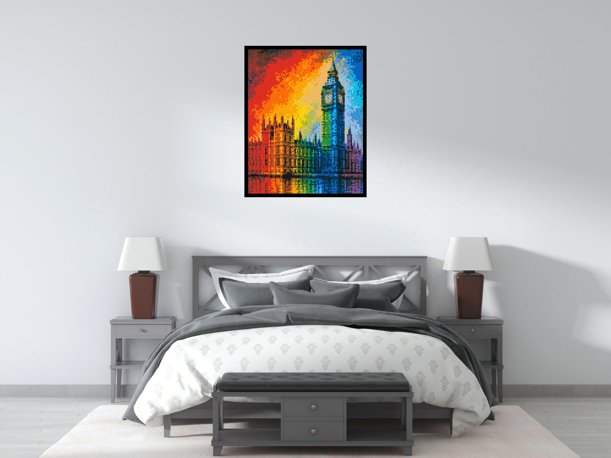 London's Big Ben Vibrant Post-Impressionist - Brick Art Mosaic Kit 4x5 large