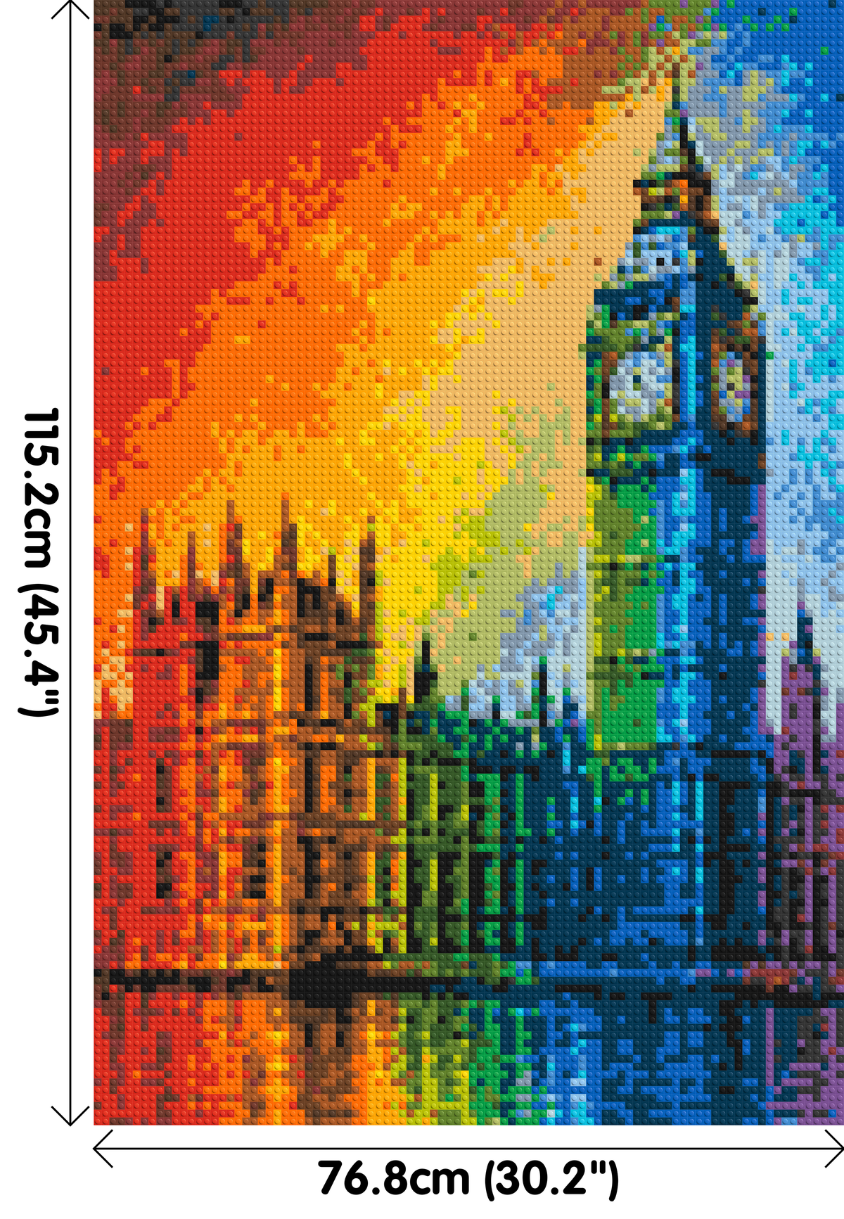 London's Big Ben Vibrant Post-Impressionist - Brick Art Mosaic Kit 4x6 large