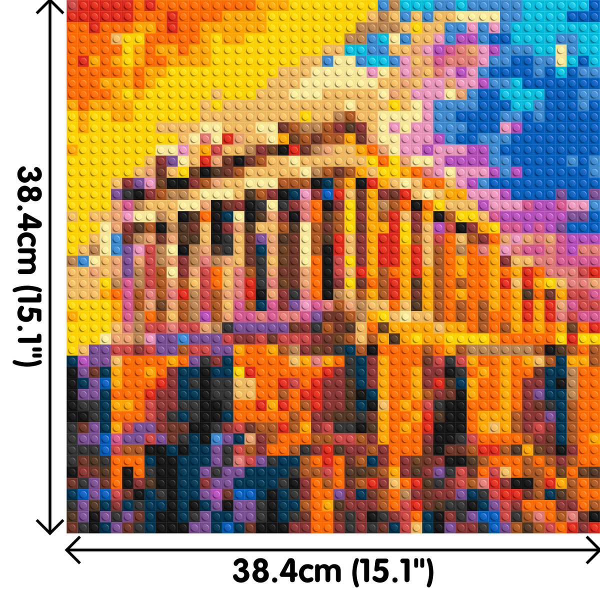 Athens Parthenon Vibrant Post-Impressionist - Brick Art Mosaic Kit 2x2 dimensions
