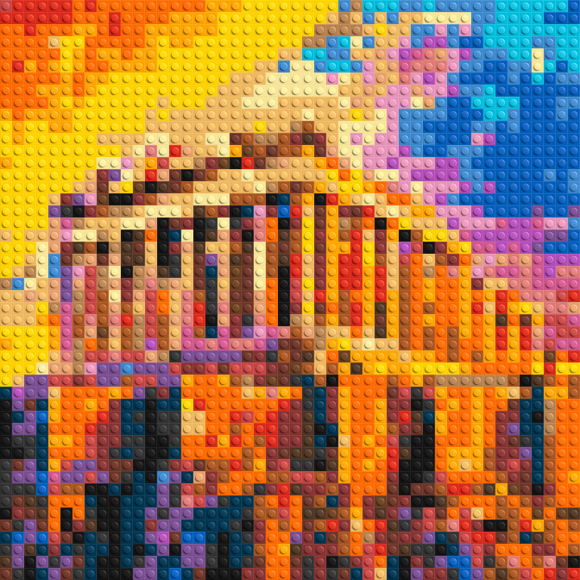 Athens Parthenon Vibrant Post-Impressionist - Brick Art Mosaic Kit 2x2 large
