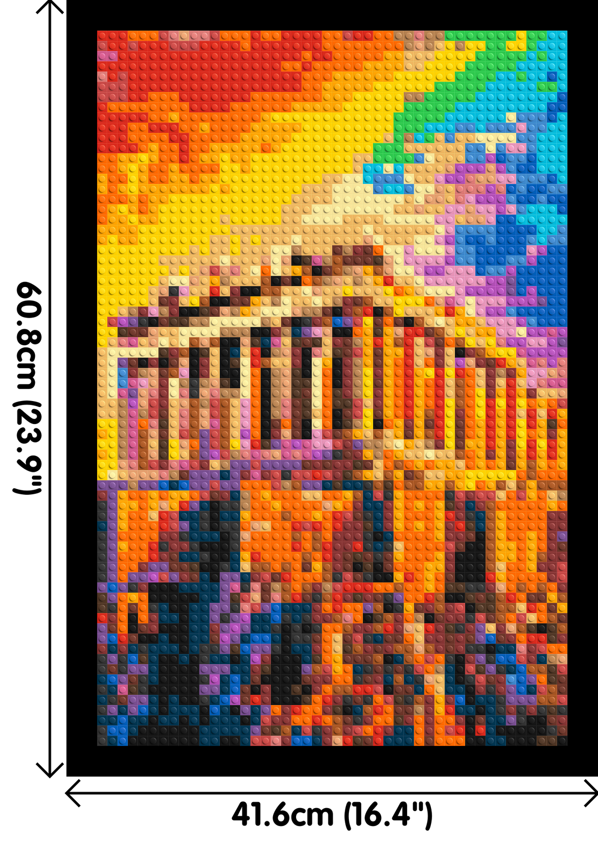 Athens Parthenon Vibrant Post-Impressionist - Brick Art Mosaic Kit 2x3 dimensions with frame