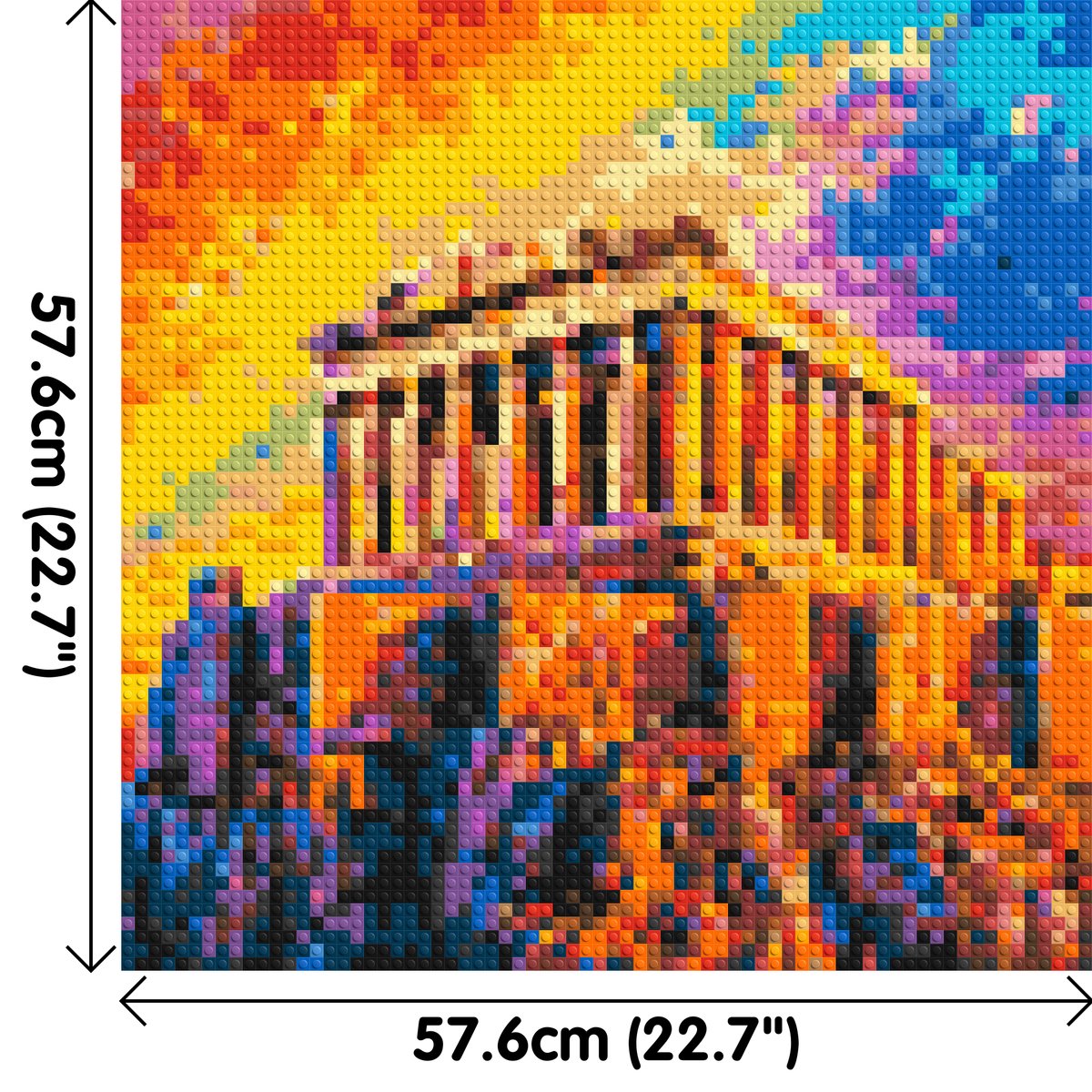 Athens Parthenon Vibrant Post-Impressionist - Brick Art Mosaic Kit 3x3 dimensions