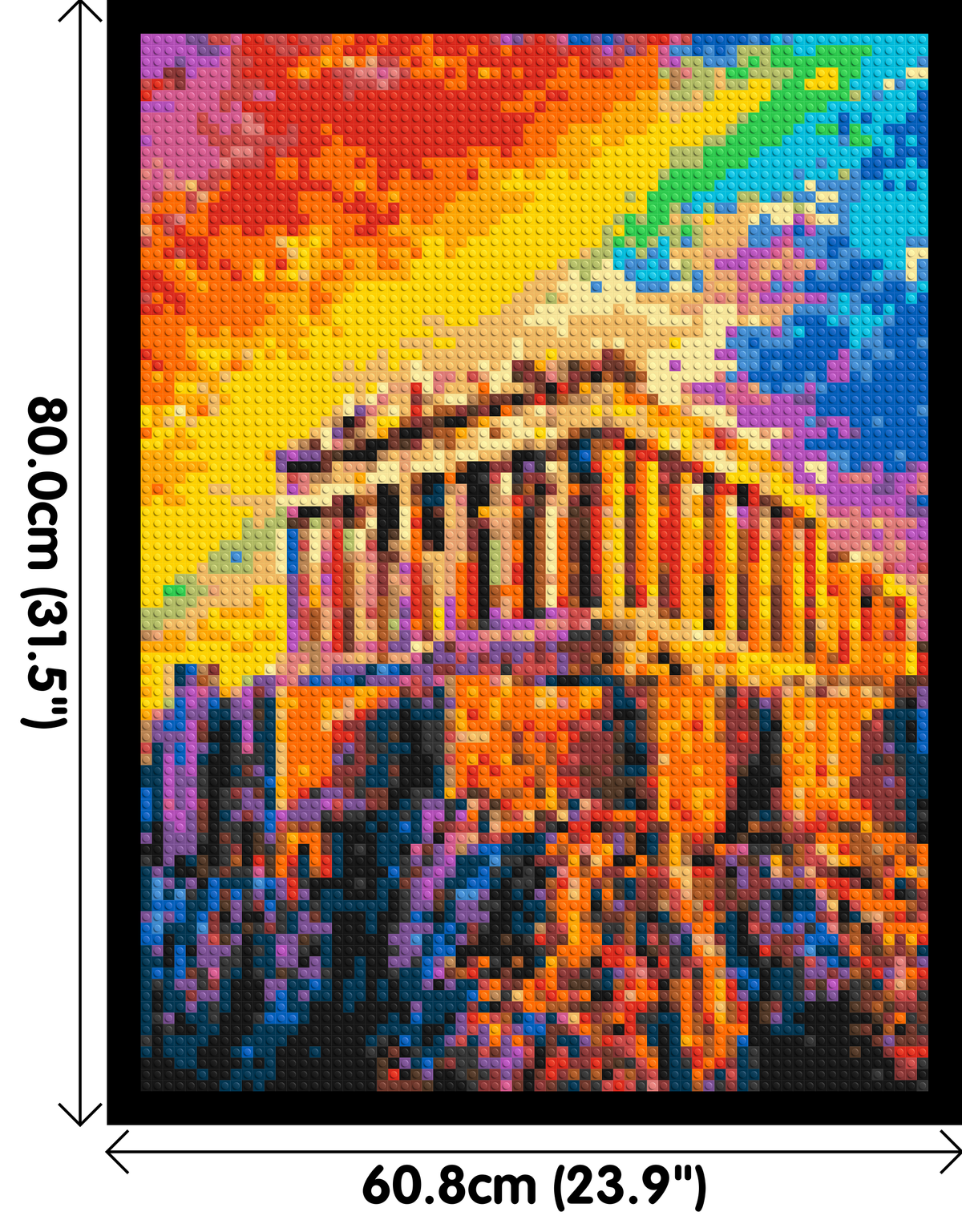 Athens Parthenon Vibrant Post-Impressionist - Brick Art Mosaic Kit 3x4 dimensions with frame