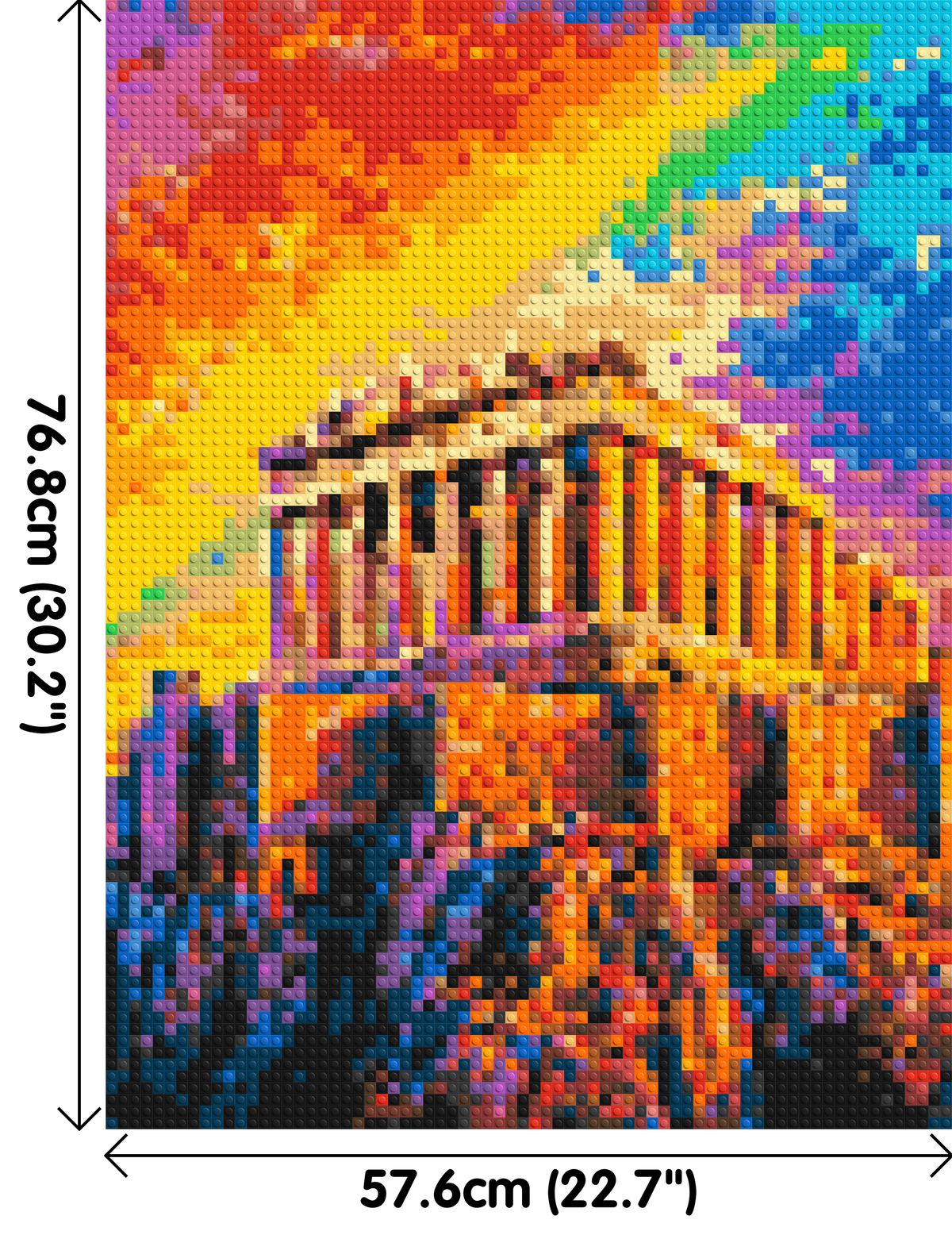Athens Parthenon Vibrant Post-Impressionist - Brick Art Mosaic Kit 3x4 dimensions